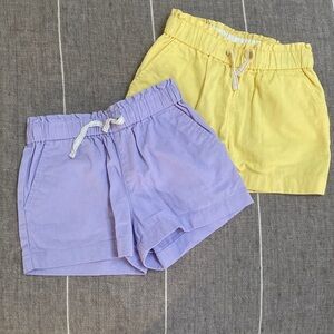 Crewcuts Lilac and Yellow Elastic Waistband Shorts - Size 7 - 2 pair bundle